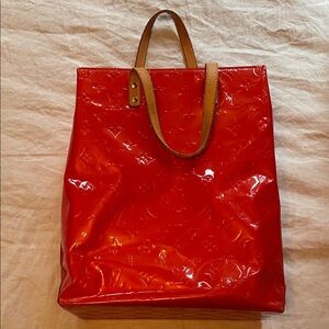 Louis Vuitton Glossy Red Tote Bag